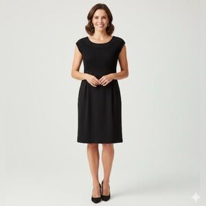 Spense Black Cap Sleeve Mini Dress